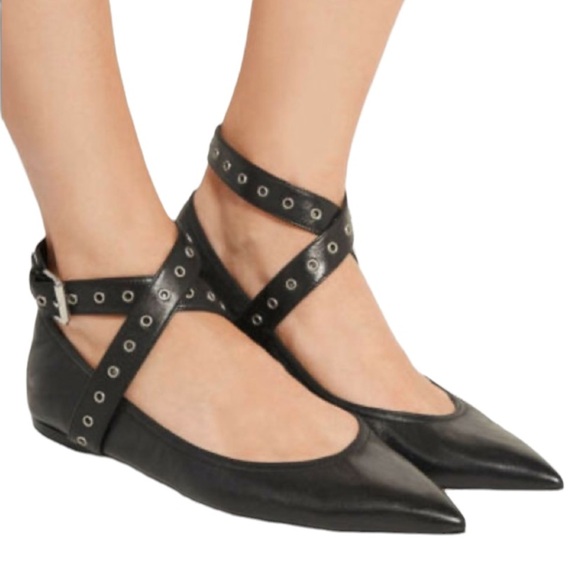 Valentino Love Latch Studded Ankle-Wrap Flat